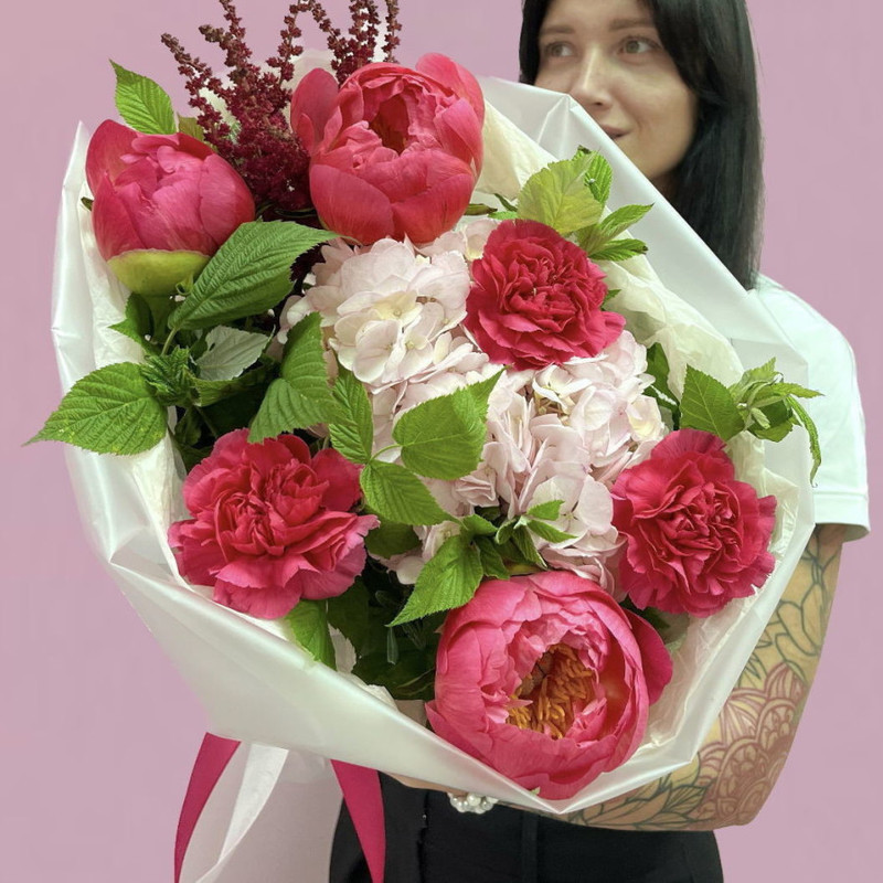 Bouquet Klukovka with color-changing peonies!, standart