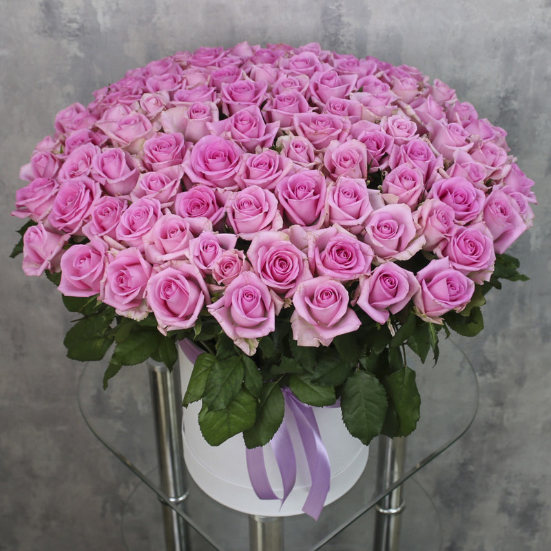 101 pink roses in a box, standart