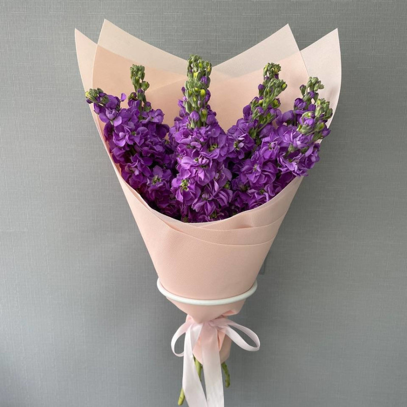 Bouquet of fragrant matthiola "Purple breeze", standart