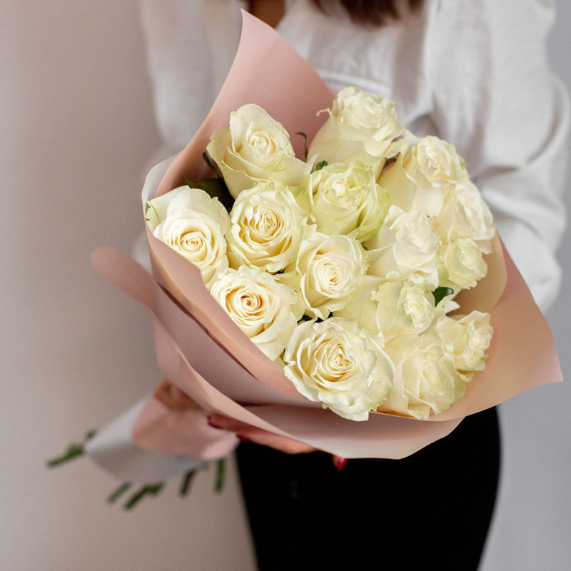 15 white roses, standart