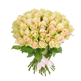 Bouquet of 51 pale pink Kenyan roses