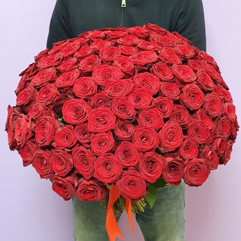 Букет из 101 красной розы  50 см, стандартный