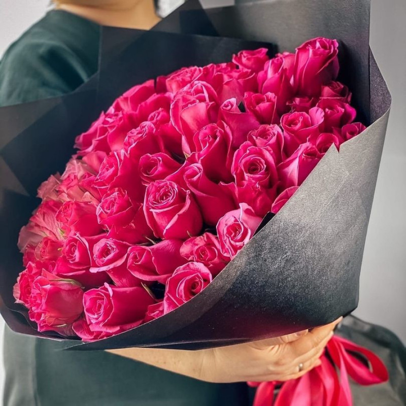 Bouquet of roses Raspberry mood, premium