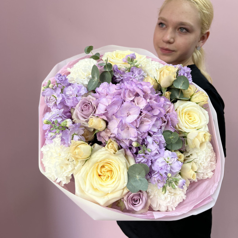 Large designer bouquet of elite flowers, standart