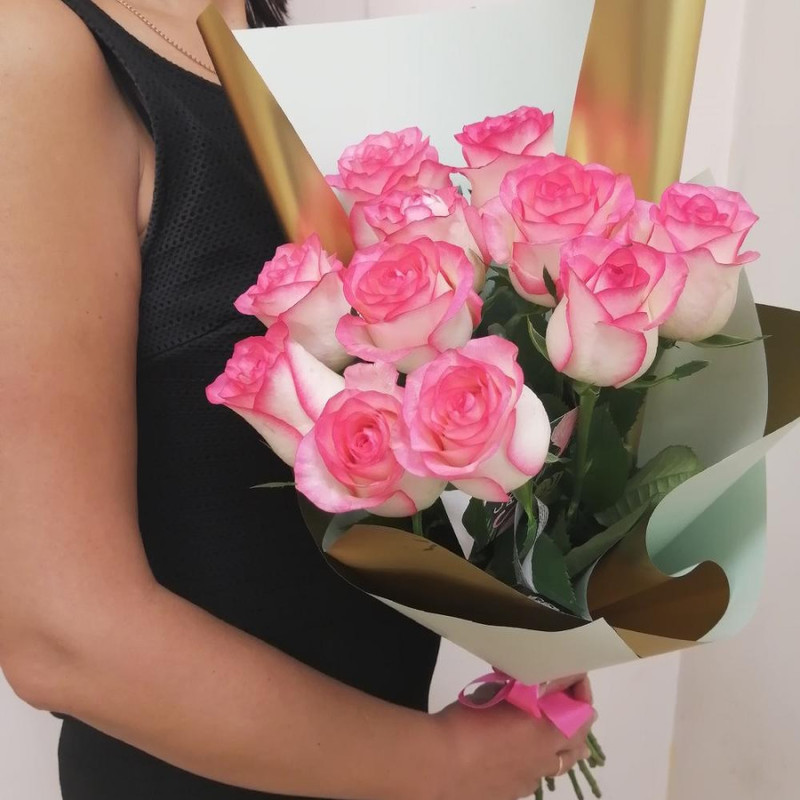 Bouquet of 11 pink roses, standart