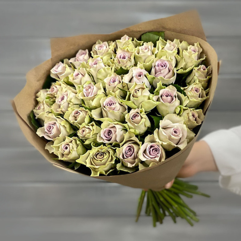 Bouquet of lilac roses 40 cm in craft, premium