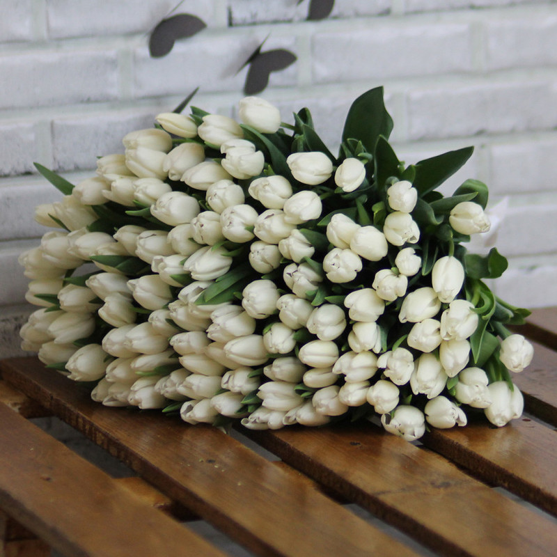 Bouquet "101 white tulips", standart