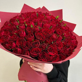 Букет из 101 красной Розы 60см в упаковке