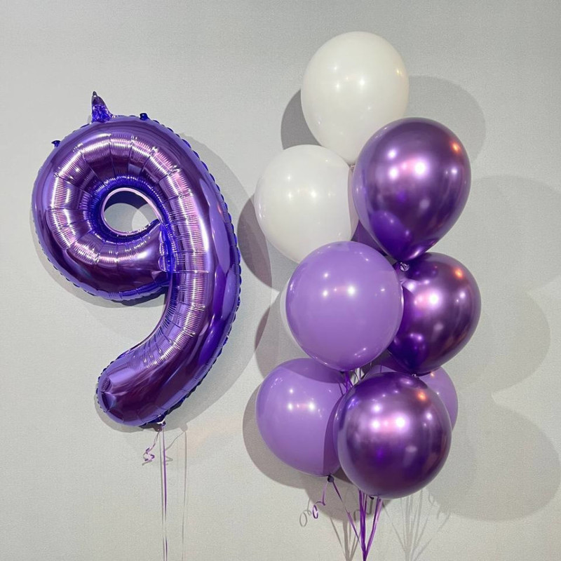 Birthday balloons with number, standart