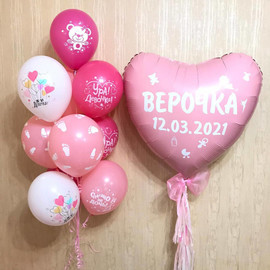 Balloons for the discharge of a girl