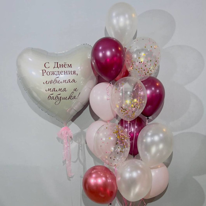 A large fountain of balloons for your beloved mother and grandmother, standart