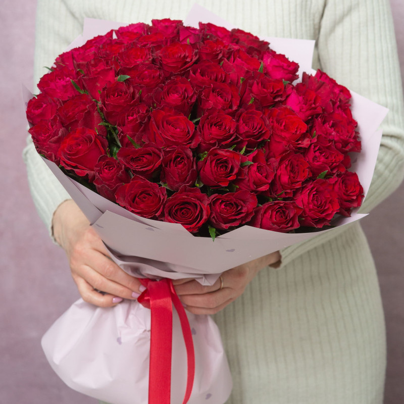 Bouquet of 51 red roses, standart