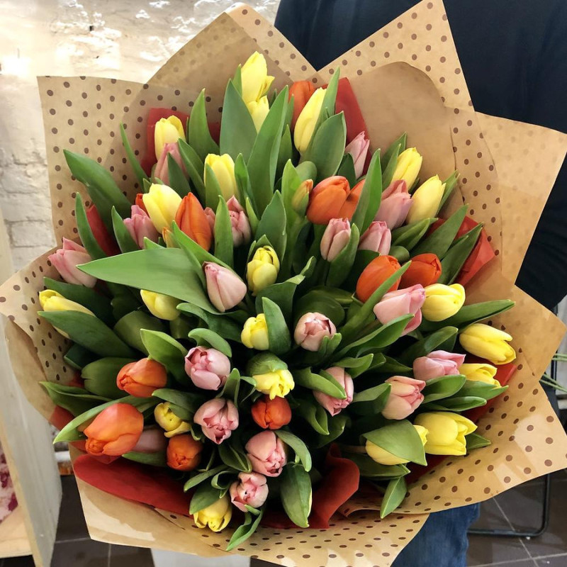 Bouquet of 51 tulips Mix, standart