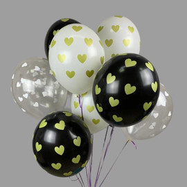 Helium balloons with hearts