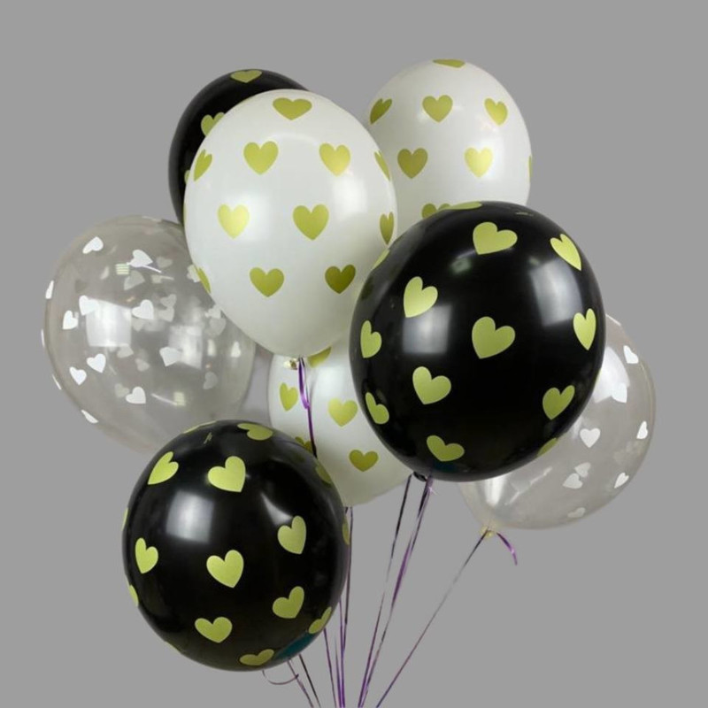 Helium balloons with hearts, standart