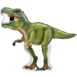 A large figure of a balloon dinosaur Tyrannosaurus