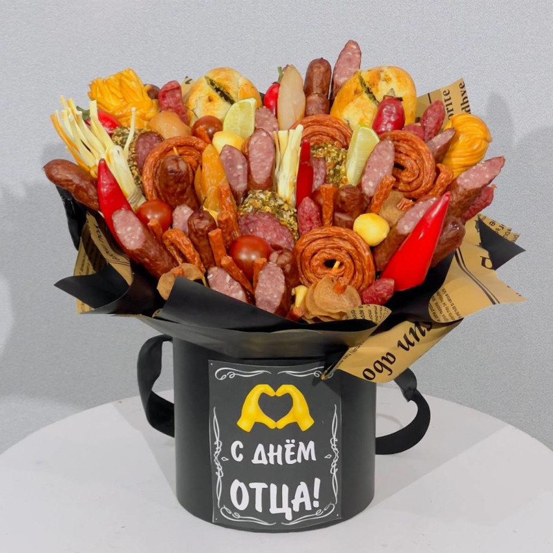 Bouquet of sausages and snacks for dad, standart