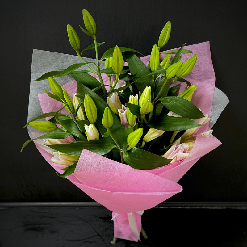 Bouquet of 5 lilies in a package (code 40), standart