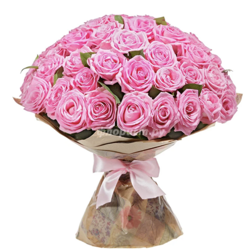 Bouquet of 51 pink roses, standart