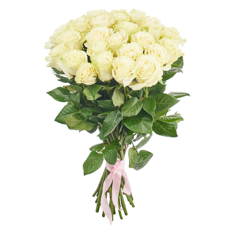 Bouquet of 25 white roses, standart