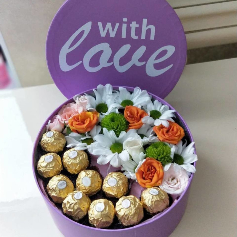 Flower box with sweets, standart
