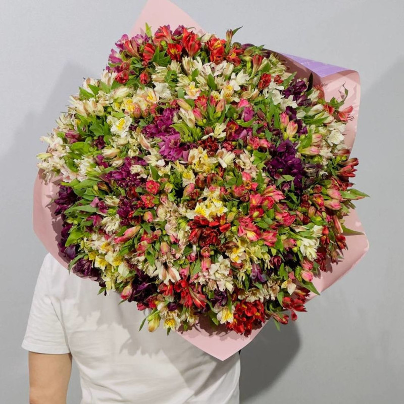 Giant bouquet of 201 multi-colored alstroemerias, standart