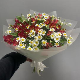 Bouquet with daisies and alstroemerias
