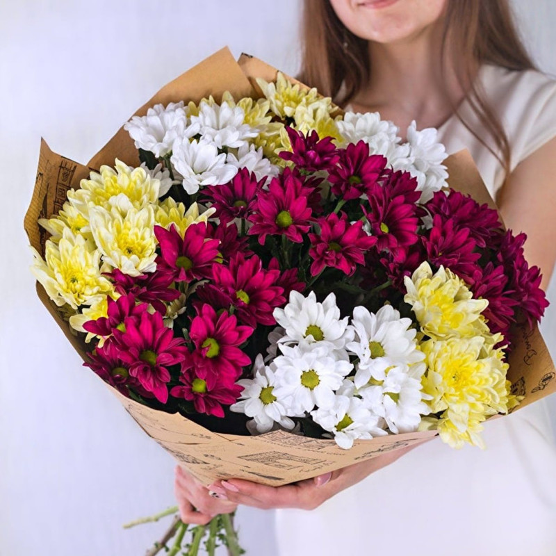 Bouquet of spray chrysanthemums mix 9 pcs., standart
