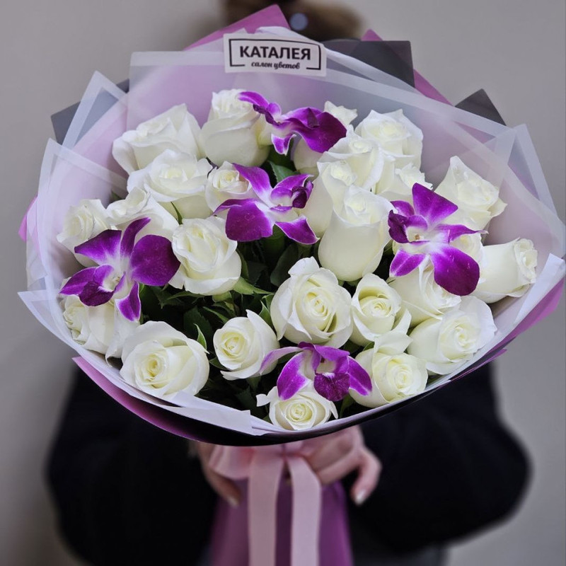 bouquet with rose and dendrobium, standart