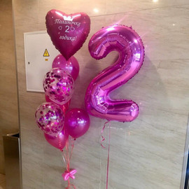 Воздушные шары для девочки с цифрой