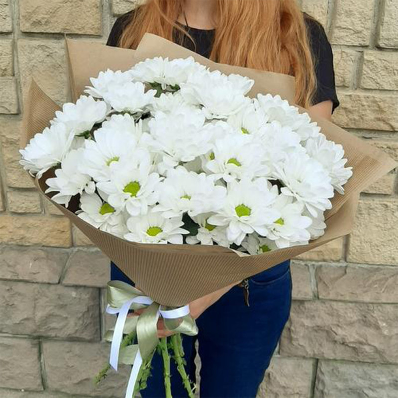 Bouquet of white chrysanthemums "Almost daisies!", standart