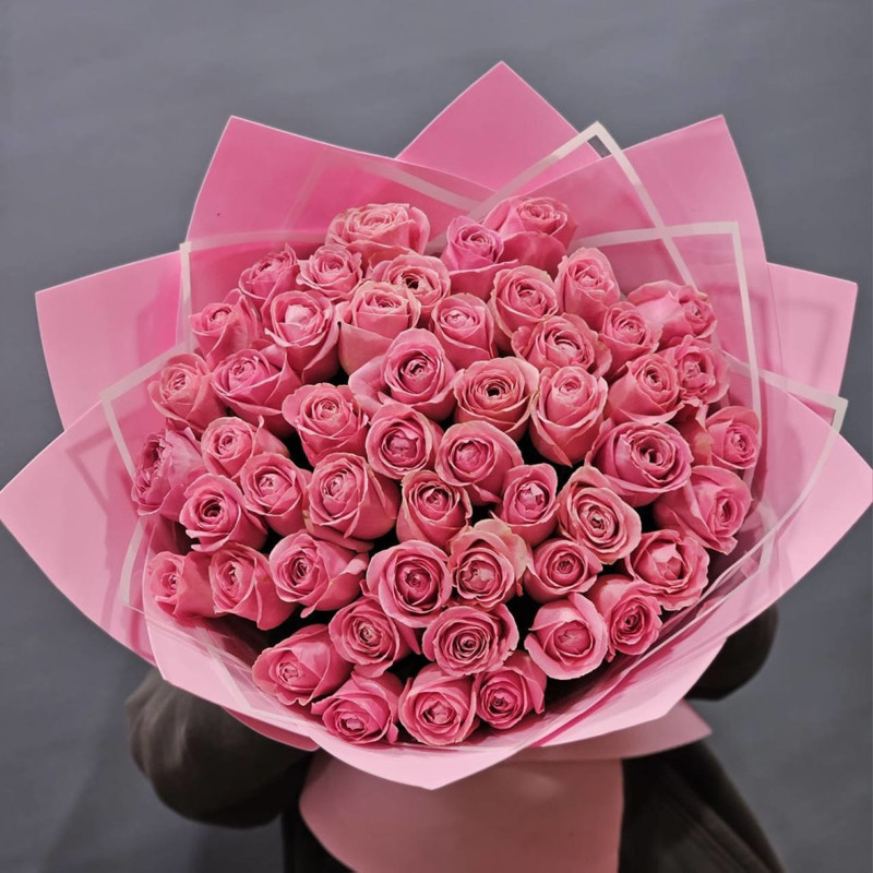 Bouquet of 51 peony roses in a package, standart