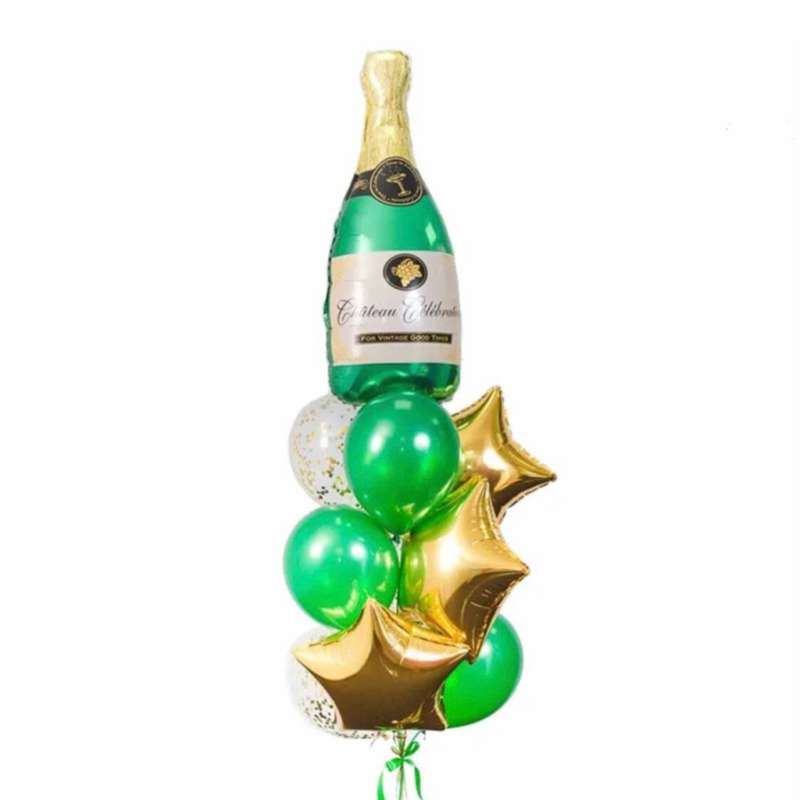 Фонтан из шаров с фольгированной бутылкой шампанского, стандартный
