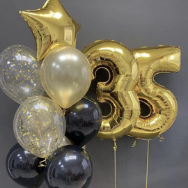 Set of balloons with numbers for birthday
