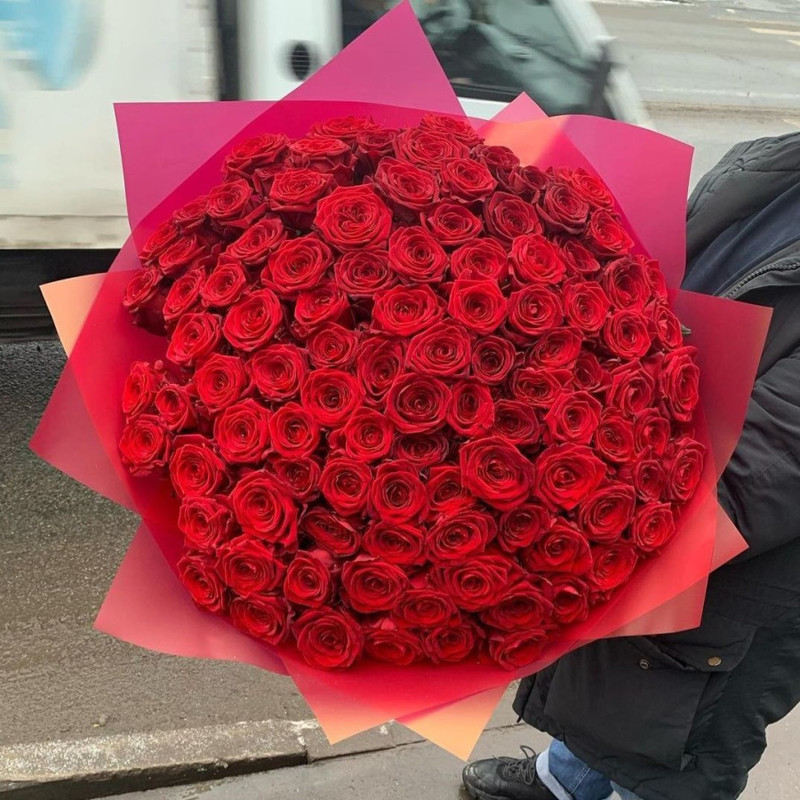 Bouquet of 101 roses 60 cm, standart