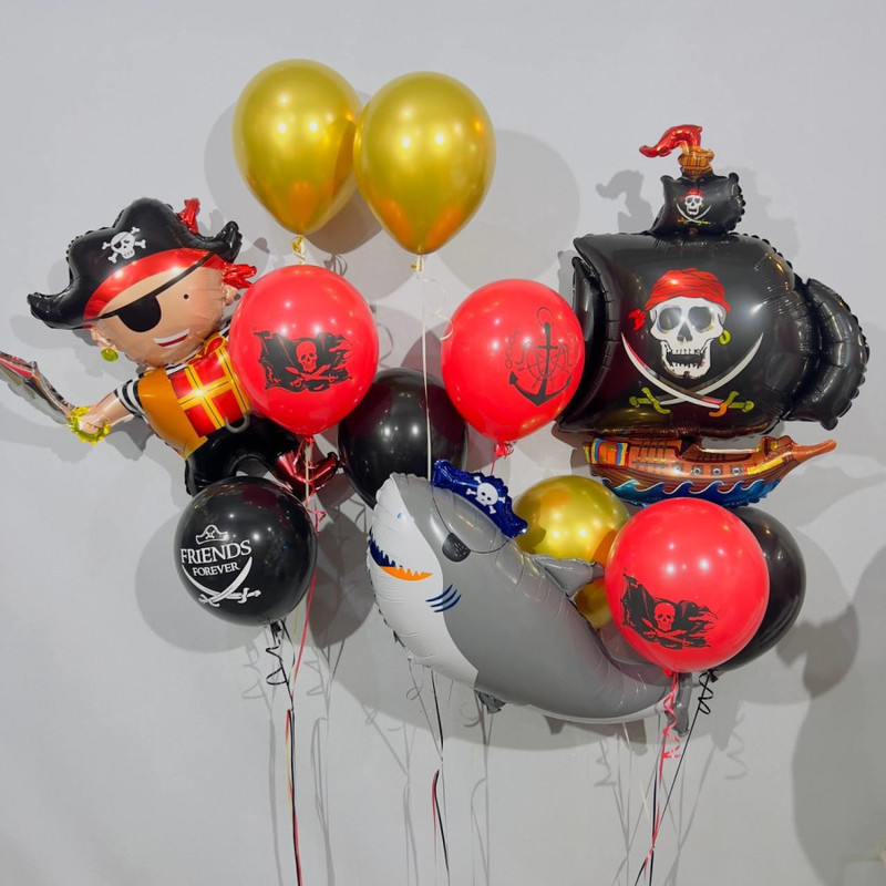 Композиция воздушных шаров с пиратом, стандартный