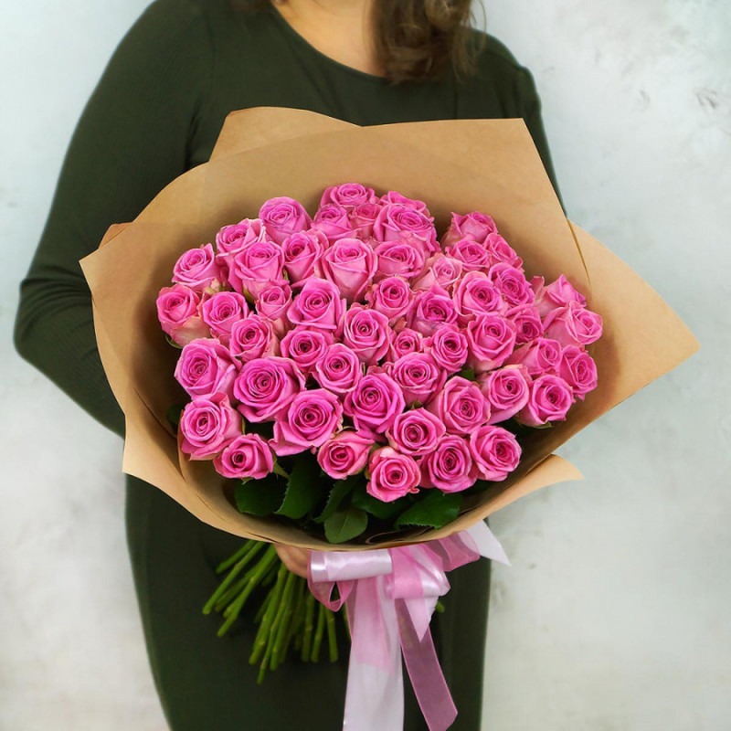 51 pink roses in craft, standart
