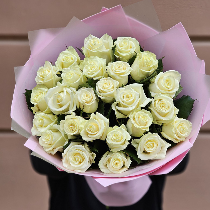 25 white roses, standart