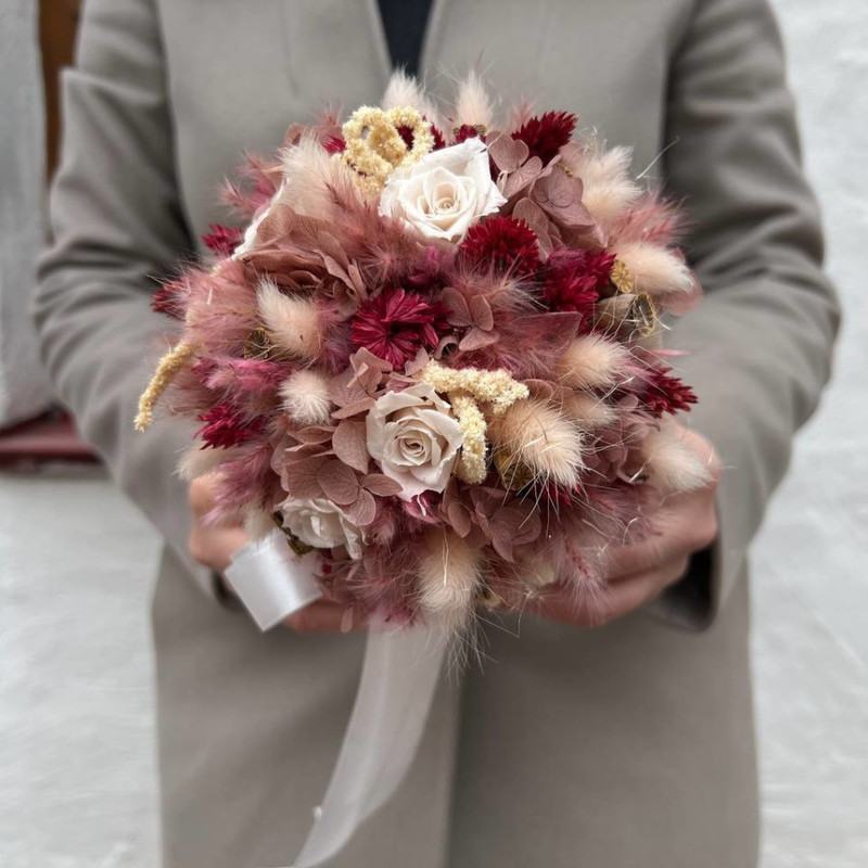 Bouquet of dried flowers Powdery dream, standart