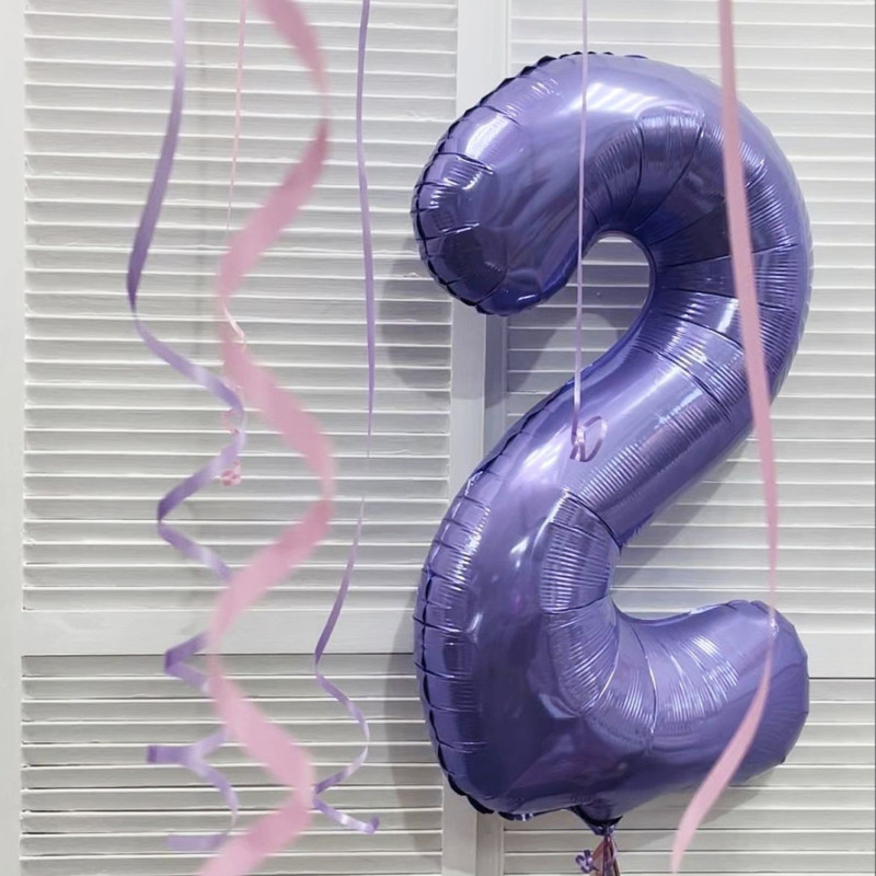Number balloon from 0 to 9 with helium on the weight, assorted colors, standart