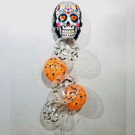 Halloween balloons with a skull