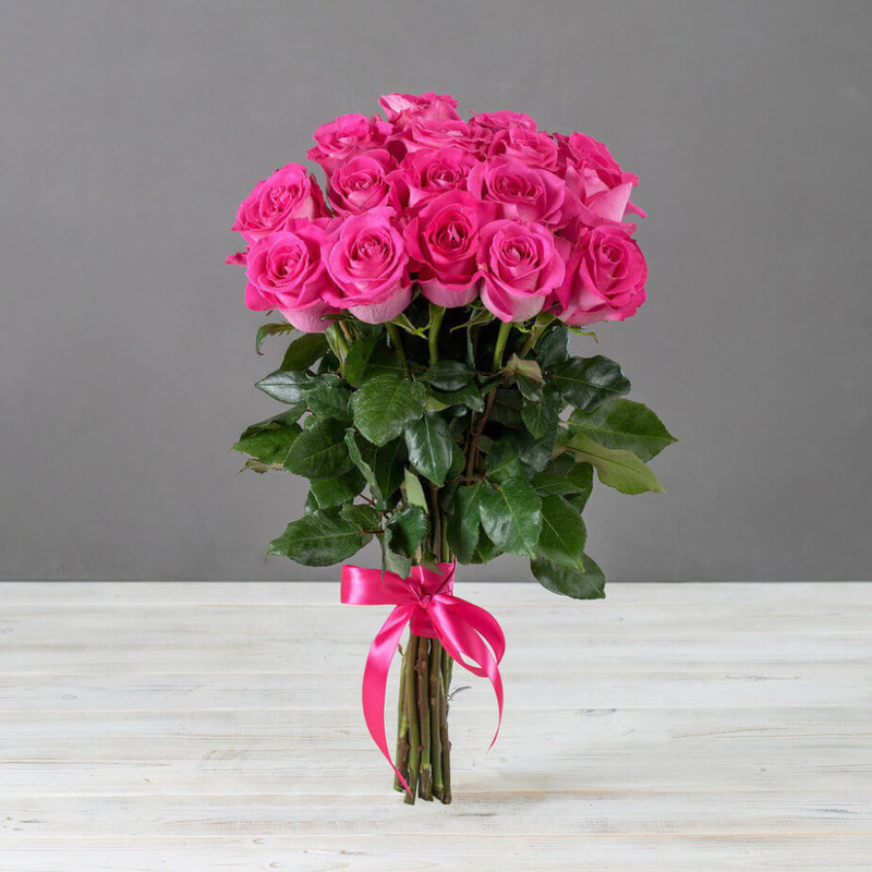Bouquet of 15 pink roses, standart