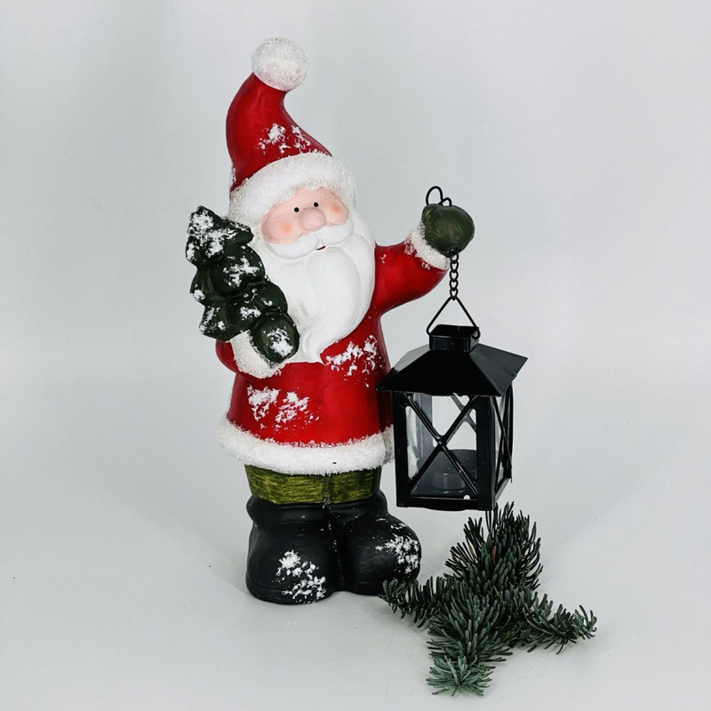 Подарок на Новый Год подсвечник Дед Мороз с фонарём, стандартный