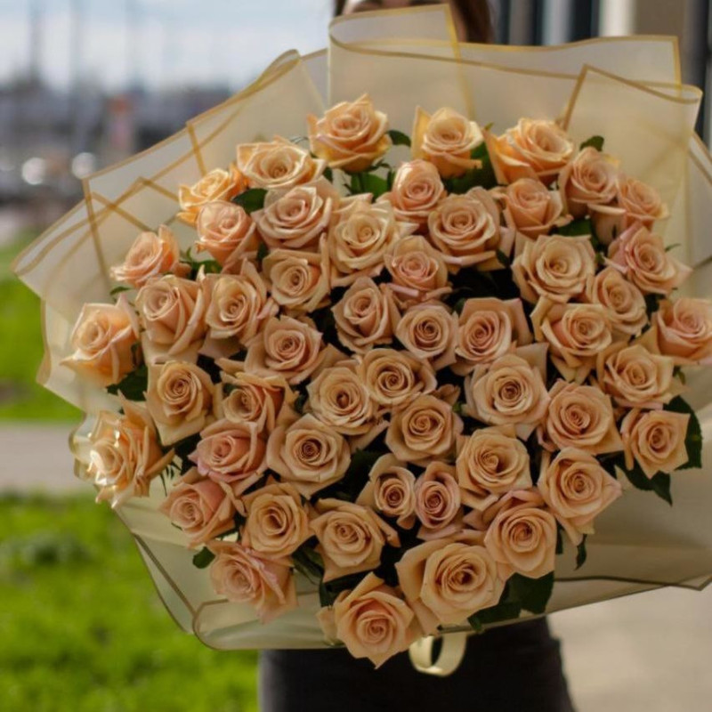 MONO BOUQUET FROM 51 ROSES LATTE, standart