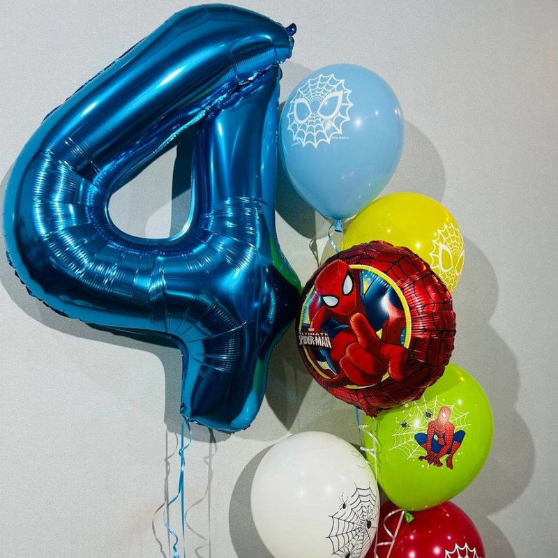 A set of balloons "Spiderman" with a number, standart