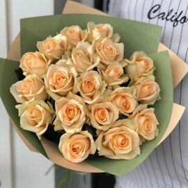Bouquet of 19 cream roses