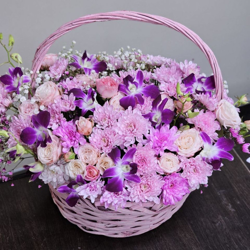 delicate basket with orchids, standart