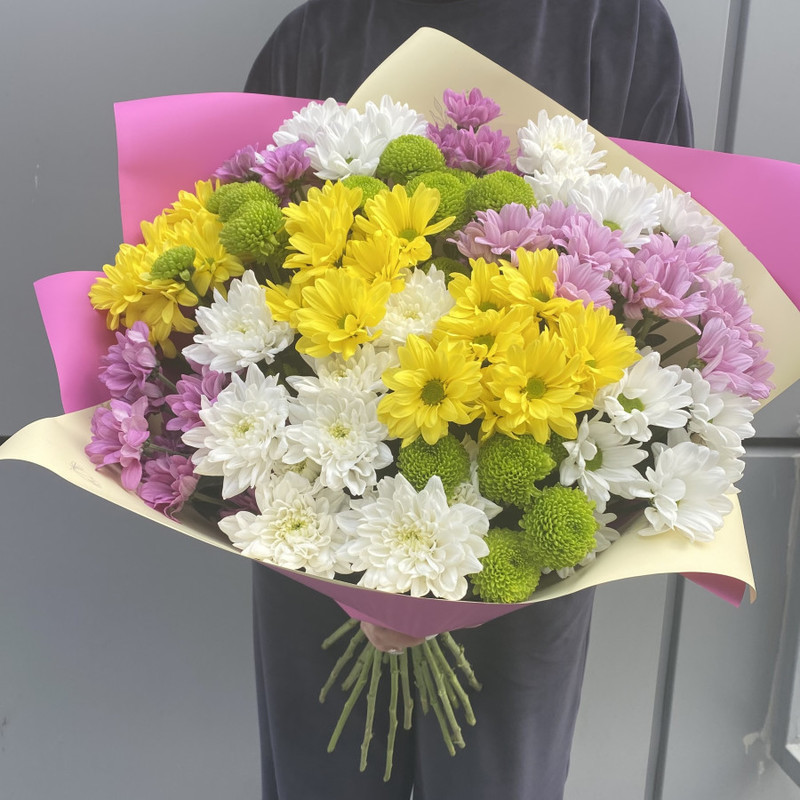 Bouquet of 17 chrysanthemums, standart