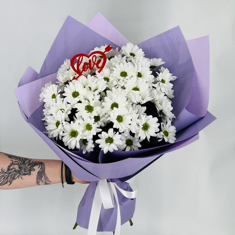 Bouquet for February 14th of white daisies, standart