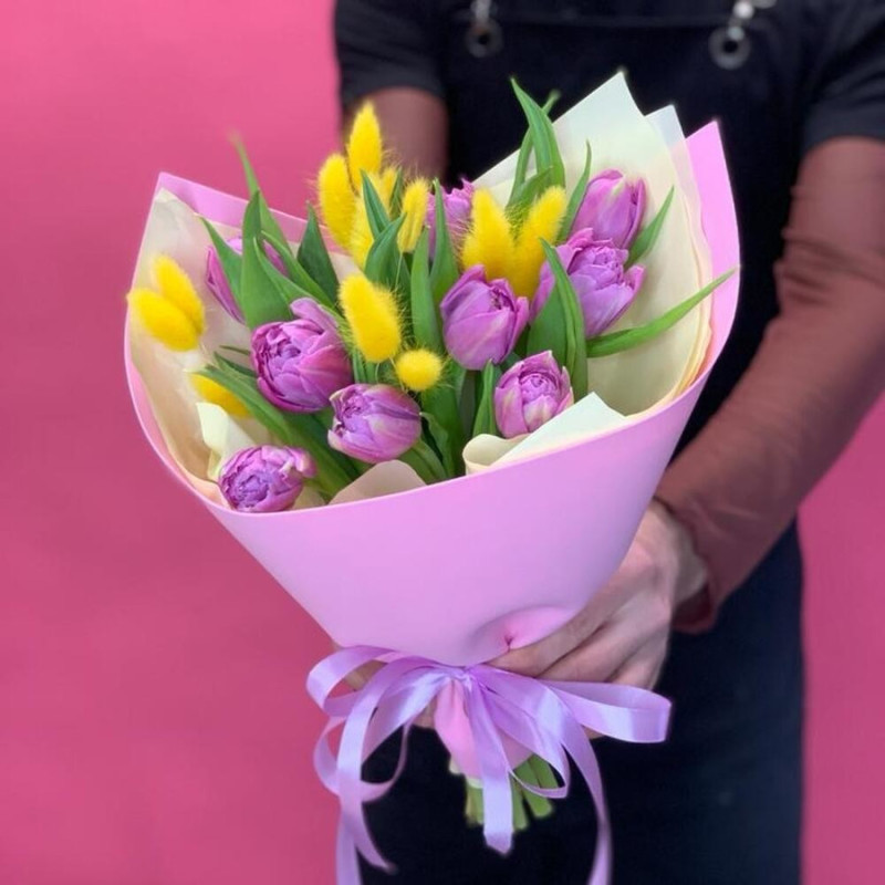 Bouquet with peony tulips "Bright spring", standart